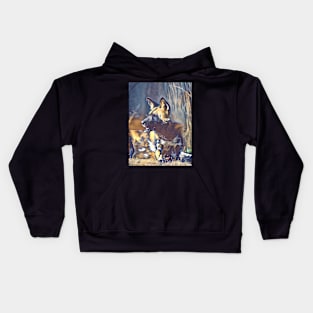 African Painted Dog Kids Hoodie